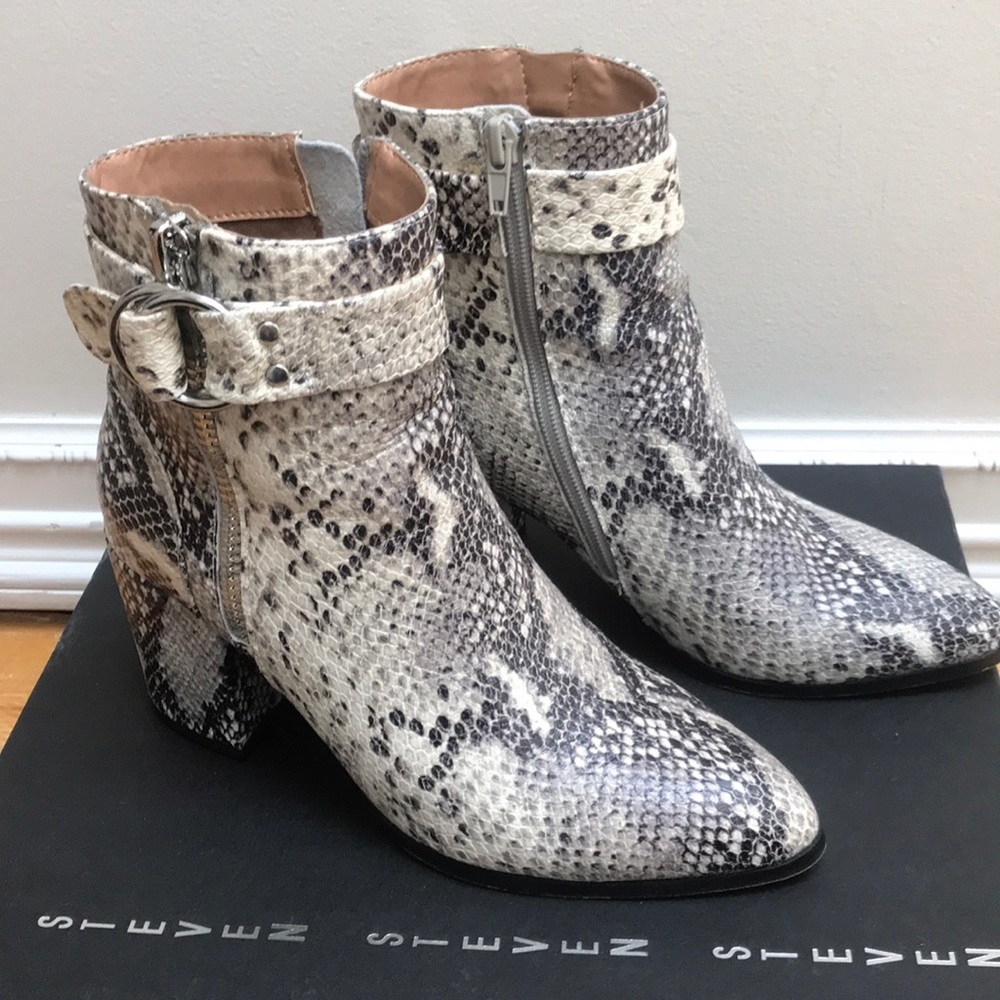 Steven by STEVE Madden Snake Skin Bootie.